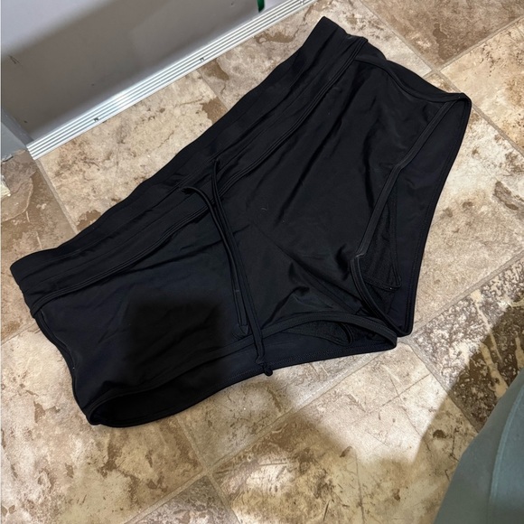 Women’s Joe Fresh NWT Black Swim Boy Short Bottoms Trunks Tie Waist Size XL - Picture 2 of 15